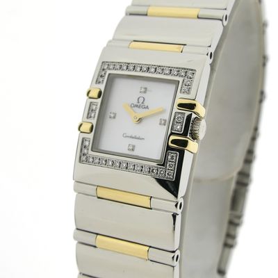 Omega Constellation Quadra 'Full Bar'; 18k. Goud/stalen dames horloge met diamanten Image 2 of Omega Constellation Quadra 'Full Bar'; 18k. Goud/stalen dames horloge met diamanten