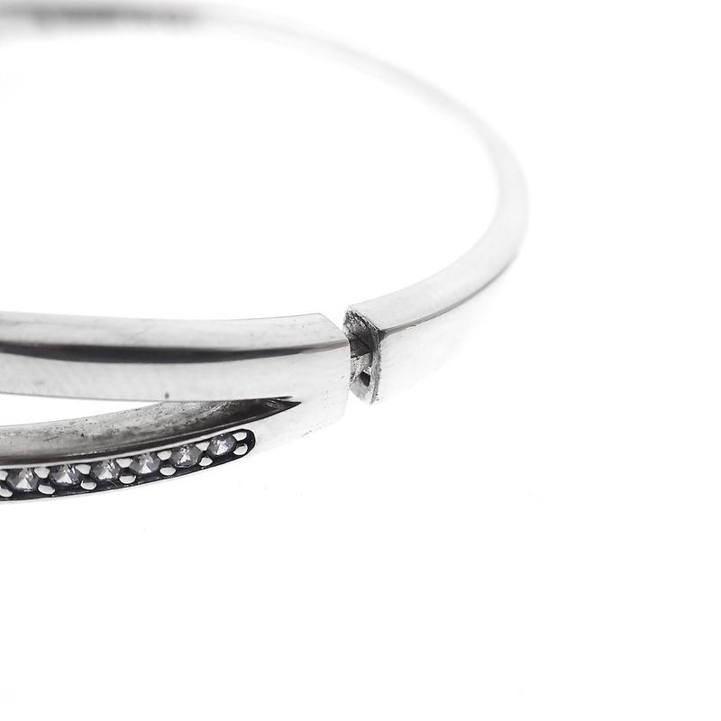 Image 7 of Pandora Signature Charm Bangle; Silver; | Ø 65 mm