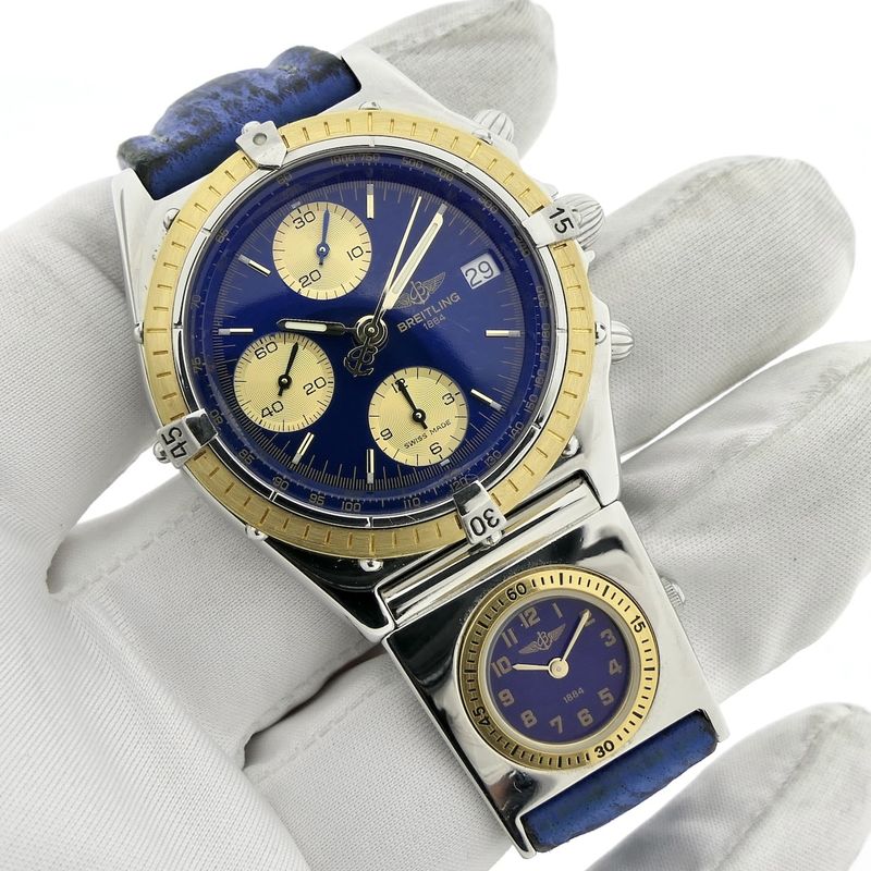 Image 5 of Breitling Chronomat D13047; Vintage pilot men's watch with UTC module