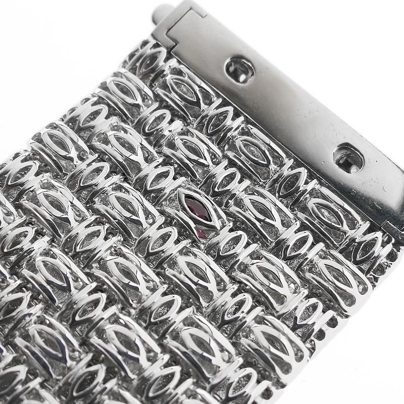 Image 6 of Roberto Coin white gold appassionata bracelet with ruby and diamonds; 0.43 ct.