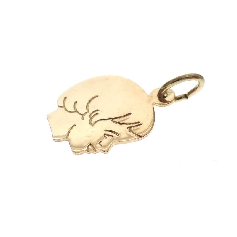 Image 3 of Gold pendant of a child's head; Girl