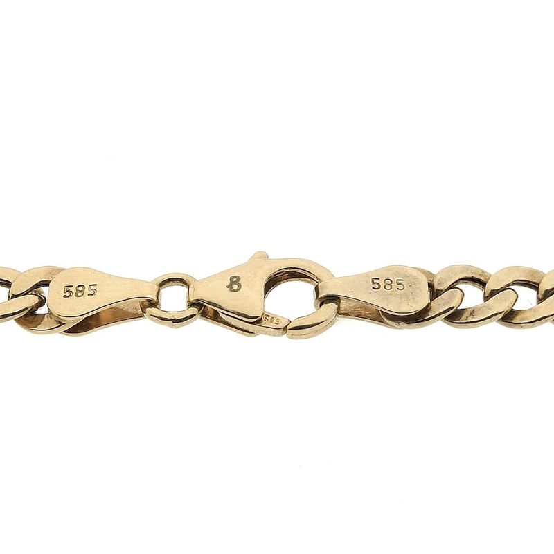 Image 2 of Gold flat gourmet link bracelet with diamonds; 0.25 ct.