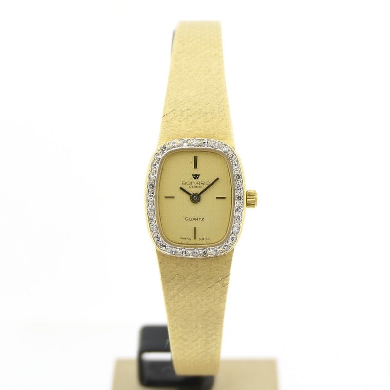Image 1 of Bonard Geneva; 14k gold ladies' watch with diamonds