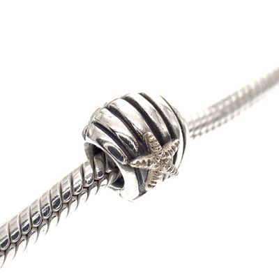 Image 2 of Pandora charm; Silver with gold; Golden Starfish