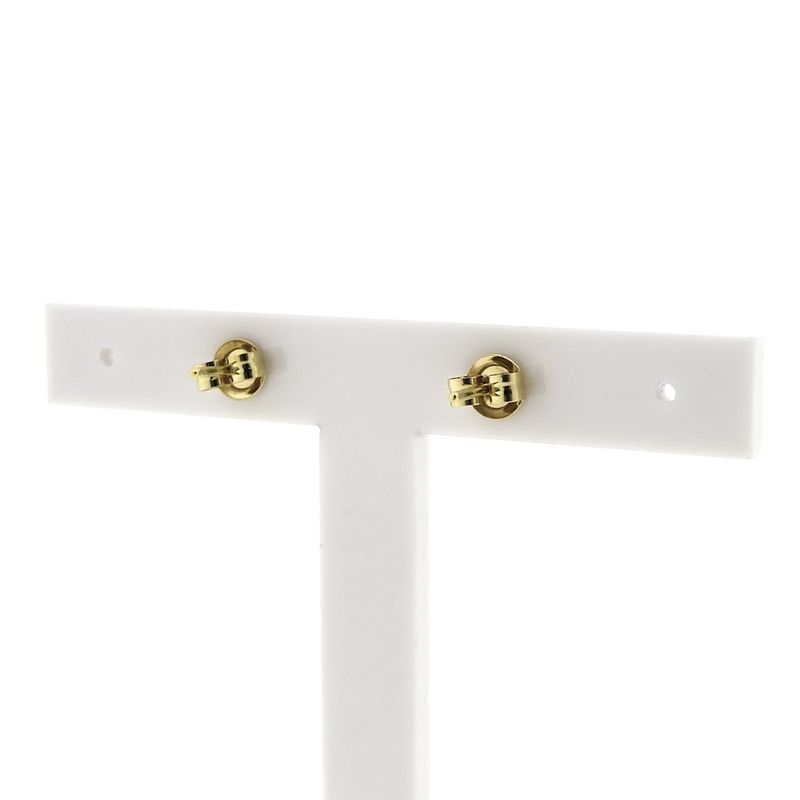 Image 3 of Gold stud earrings with diamonds; 0.75 ct.