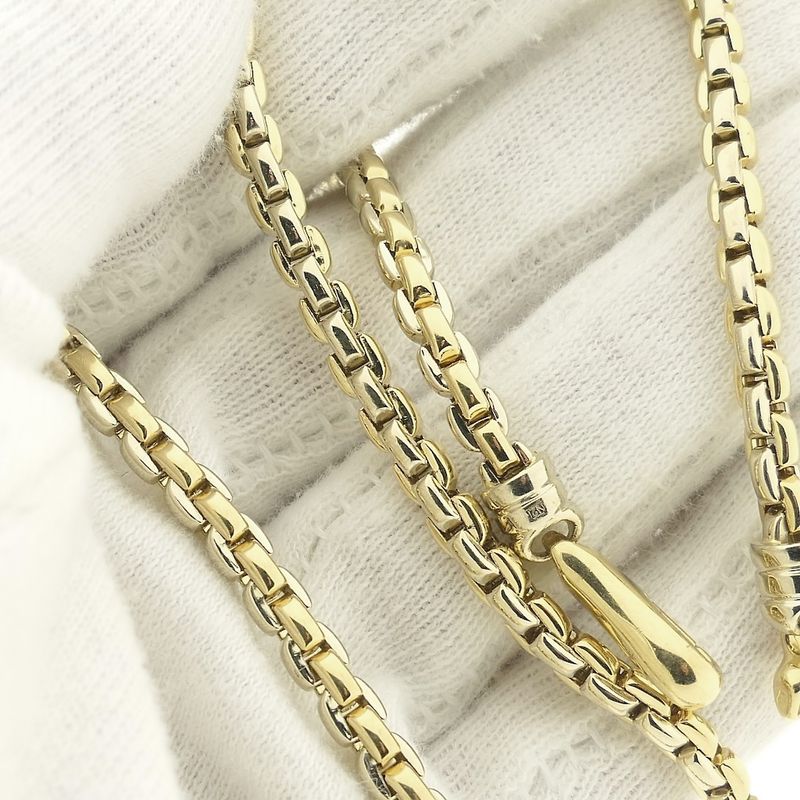 Image 8 of Two-tone gold anchor link necklace | 44.5 cm