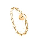 Image 1 of 9 carat fantasy link bracelet with heart clasp