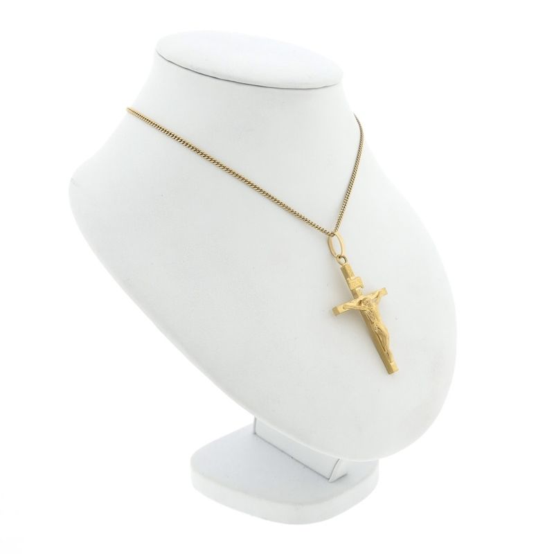 Image 6 of Gold pendant of a cross with corpus; INRI