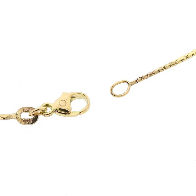 Image 9 of Bicolor Gold Cobra Link Necklace with Pendant & Zirconia; 14 Karat; 42.5 cm
