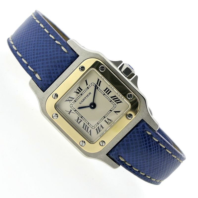 Image 10 of Cartier Santos Galbee; Gold/steel ladies watch