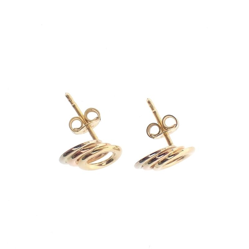 Image 5 of 18 ct. Tricolor gold stud earrings