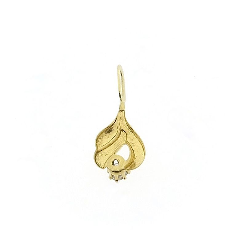 Image 3 of Gold minimalist pendant with zirconia