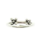 Image 2 of Silver ring with fancy studs | size 17.5