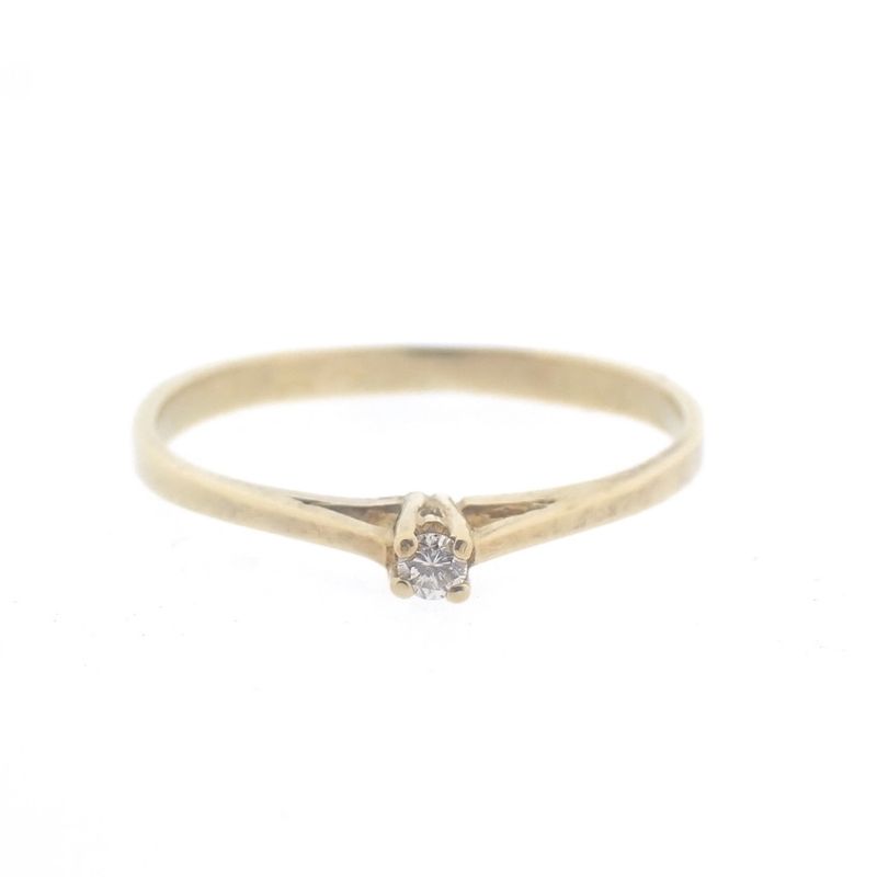 Image 5 of Gold solitaire ring with diamond | 0.025 ct.