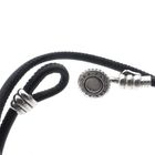 Image 6 of Pandora Moments double black leather bracelet; Silver; Ø 61 mm