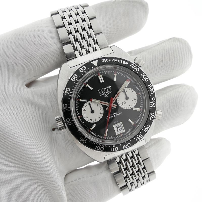 Image 21 of Heuer Autavia 1163; Vintage chronograph men's watch