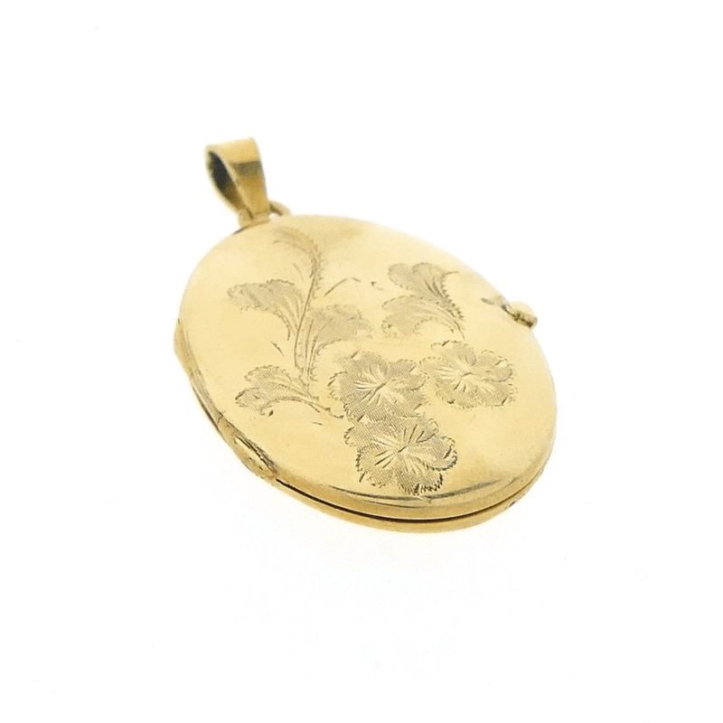 Image 3 of Vintage gold floral locket pendant