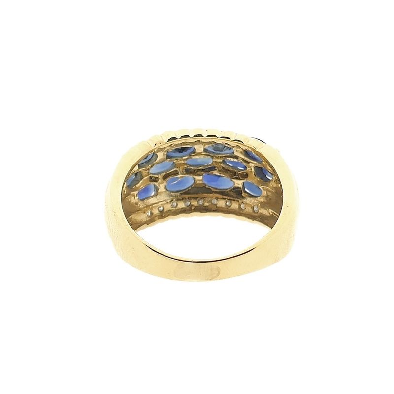 Image 4 of Gold ring with sapphire and diamond | 0.18 ct.
