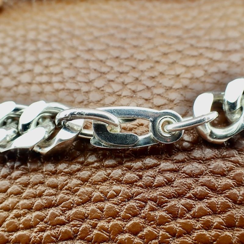 Image 4 of Silver gourmet bracelet with engraving; Men | 22 cm