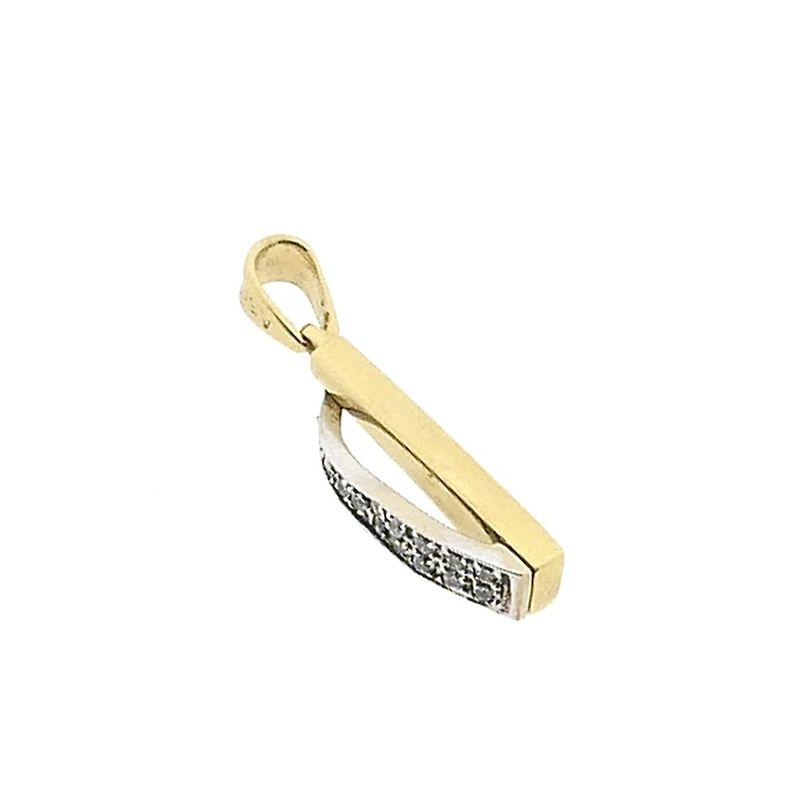 Image 7 of Two-tone gold pendant with zirconia; Assos