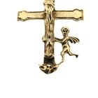 Image 3 of Gold pendant of a cross with corpus and angel