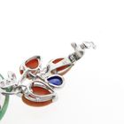 Image 6 of White gold pendant with jade, red jasper and sapphire