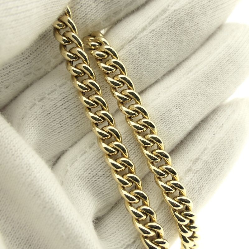 Image 7 of Two-tone gold gourmet link necklace; 46 cm | Robust