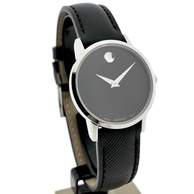 Image 3 of Movado Museum Classic; Steel women's watch with black dial; 0607204