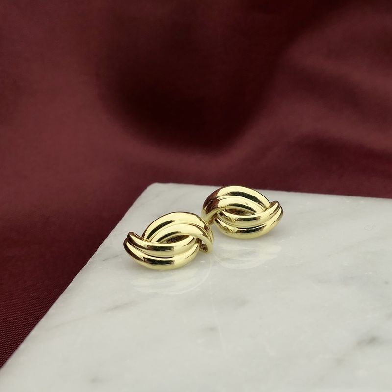Image 6 of Gold interwoven stud earrings