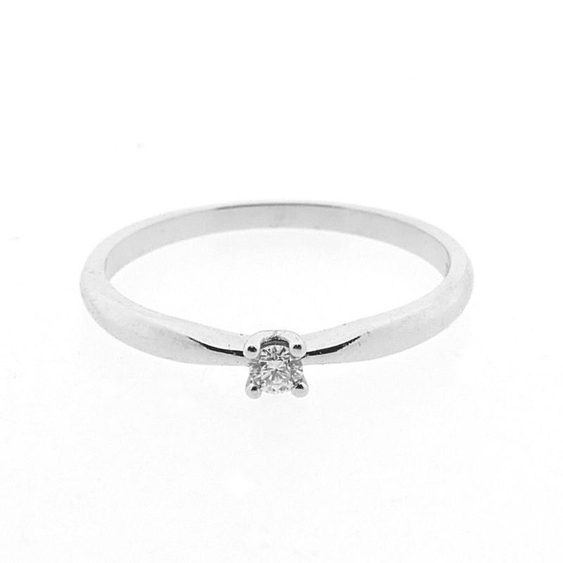Image 5 of White gold solitaire ring with 0.06 ct diamond.