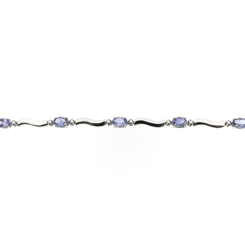 Image 3 of White gold bracelet with synthetic sapphire | 19 cm