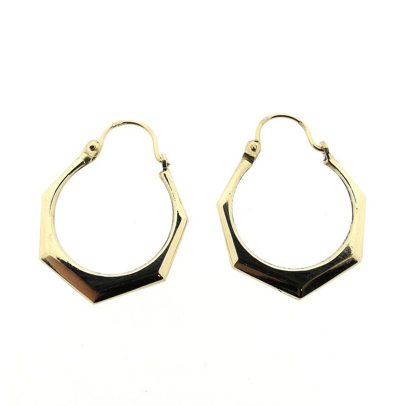 Image 3 of Gold angular earrings | Ø 18.5 mm