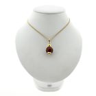 Image 3 of Vintage gold ball pendant with carnelian
