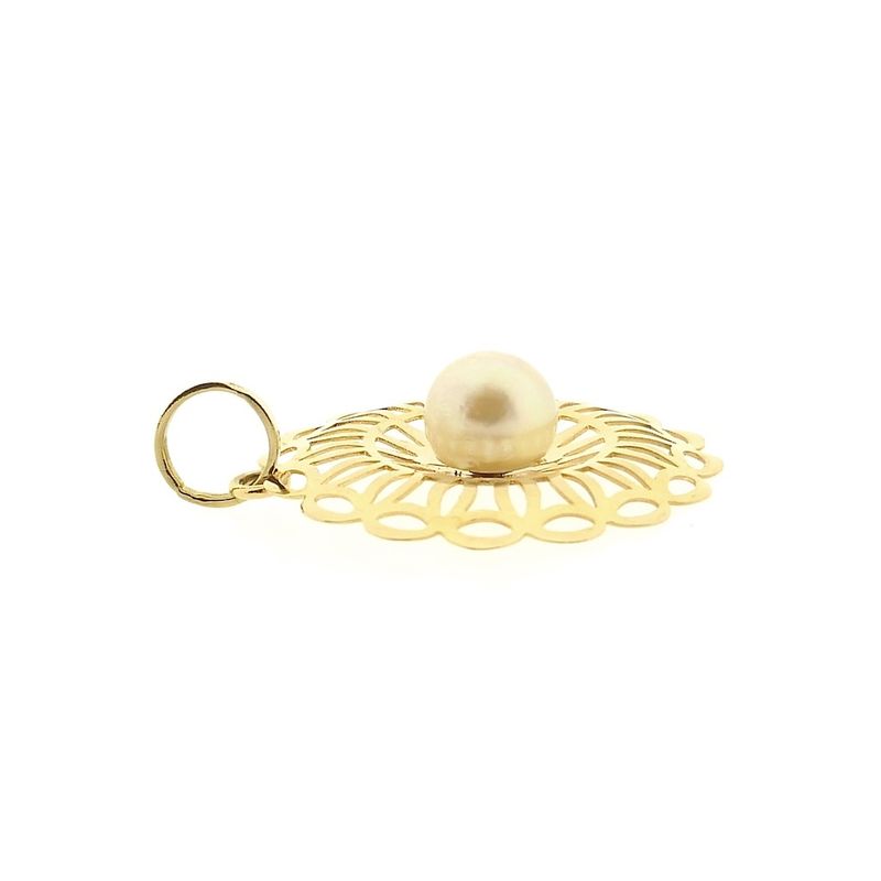 Image 4 of 18 carat gold pendant with pearl
