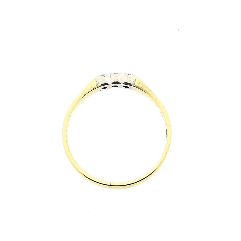 Image 5 of Gold ring with diamonds; 0.075 ct.