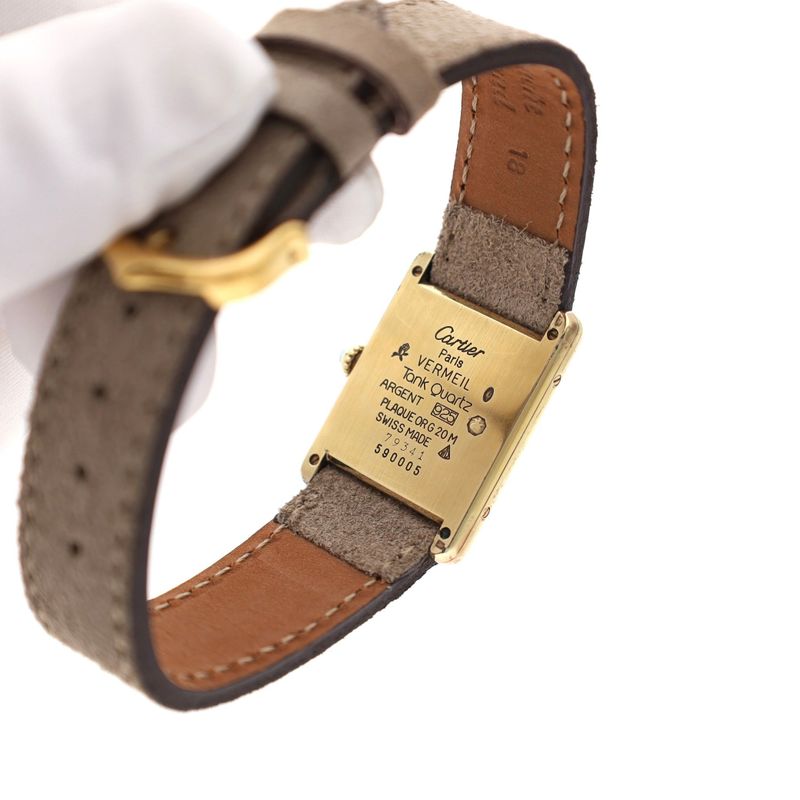 Image 7 of Cartier Tank Vermeil 'Large' 590005; Vintage Unisex Watch