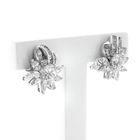 Image 4 of 18 carat white gold stud earrings with zirconia stones