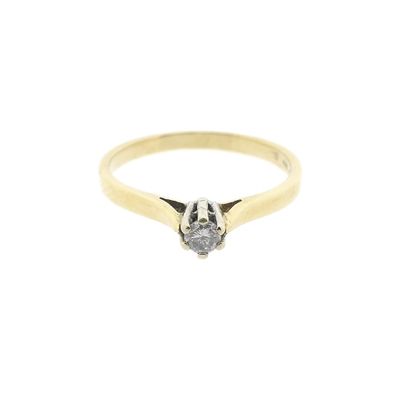 Gold solitaire ring with diamond; 0.10 ct. Image 2 of Gold solitaire ring with diamond; 0.10 ct.