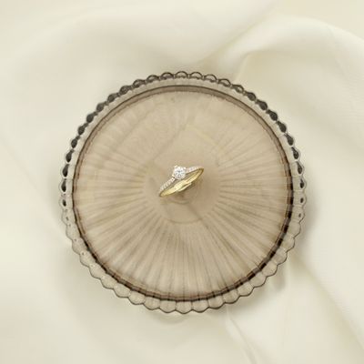 Gold engagement ring with zirconia Image 2 of Gold engagement ring with zirconia