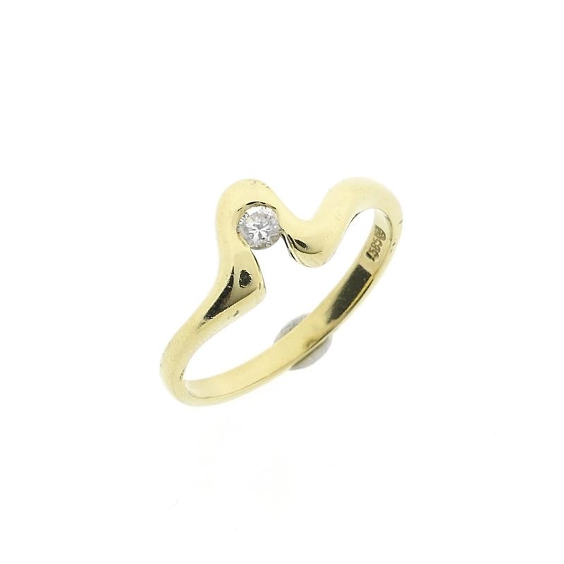 Image 1 of Gold ring with zirconia