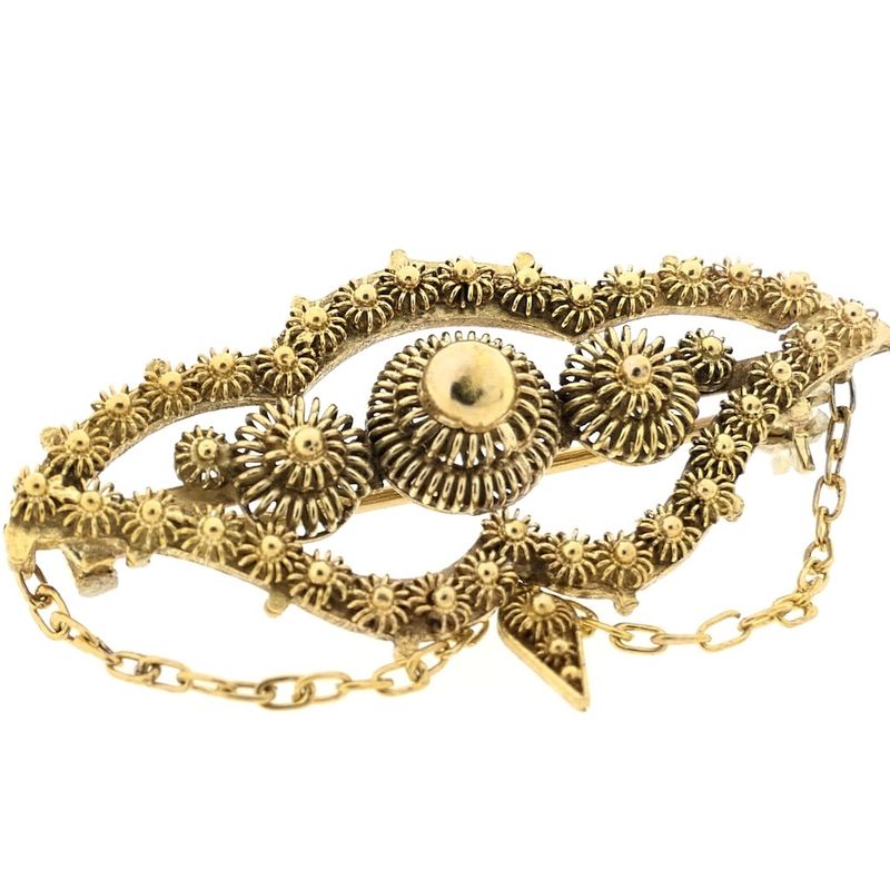 Image 3 of Vintage gold brooch with Zeeland buttons