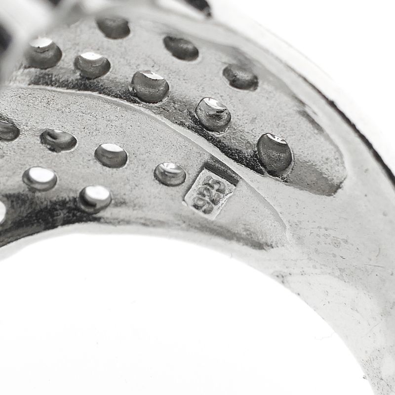 Image 6 of Silver men's ring with a dollar sign and zirconia