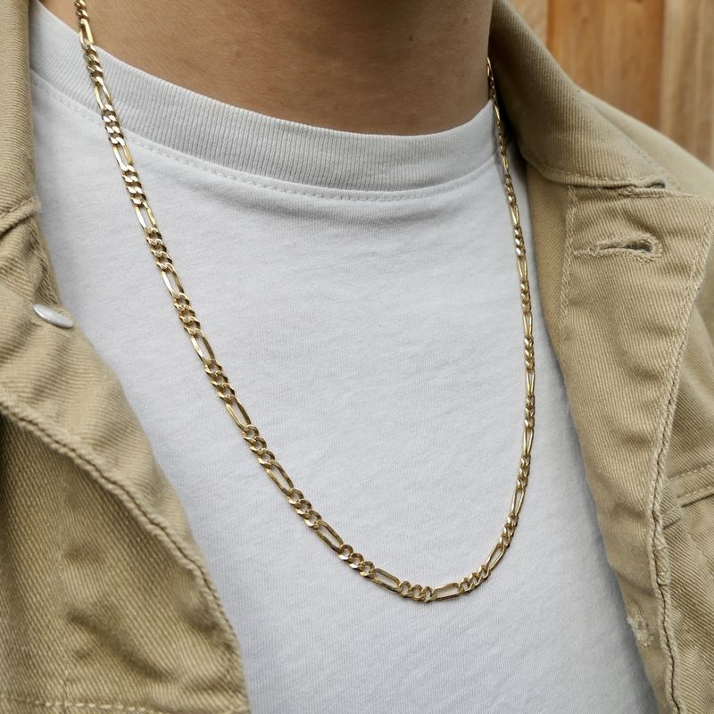 Image 9 of 18K Gold Figaro Link Chain | 63 cm