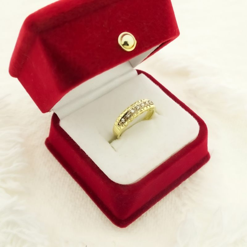 Image 2 of 18 carat yellow gold ring with diamonds | 0.07 ct.