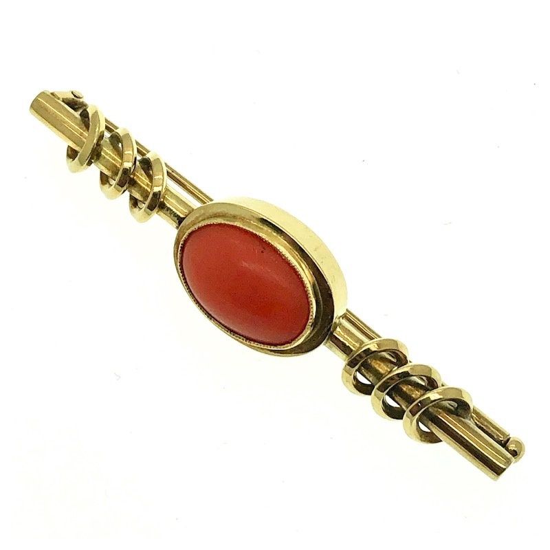 Image 5 of Antique gold brooch with blood coral