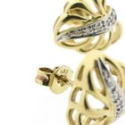 Image 8 of Gold leaf stud earrings with diamond | 0.05 ct.