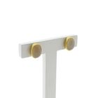 Image 3 of Gold stud earrings with moonstone