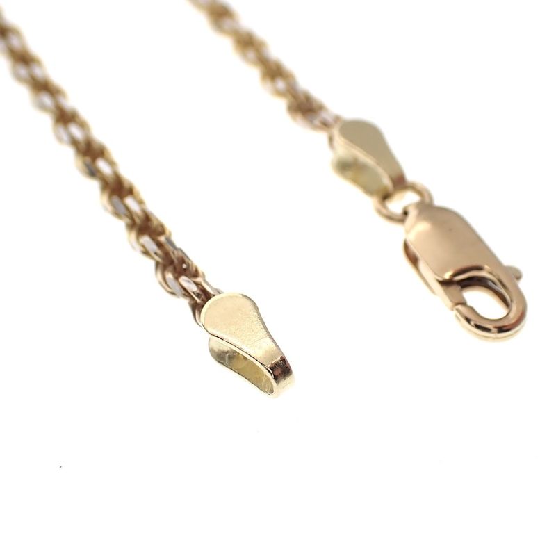 Image 6 of Two-tone gold twisted necklace | 45 cm