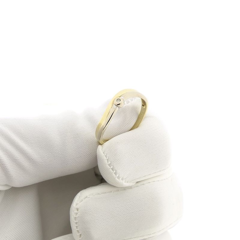 Image 10 of Two-tone gold solitaire ring with diamond | 0.005 ct.