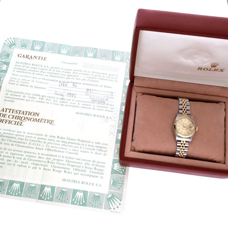 Image 19 of Rolex Lady-Datejust 26mm 69173; Vintage 18k gold/steel women's watch
